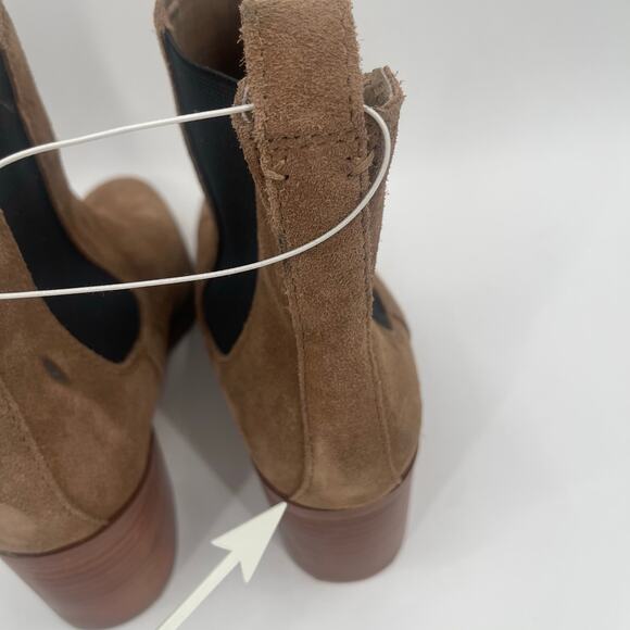 STEVE MADDEN Rhiannon Boots Size 9 Suede Leather Heeled Pull On Ankle Booties - Picture 6 of 16